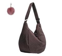 Generico Trendy Waffle Bag for Women, Large Capacity Lazy Casual Tote, Everyday Slouchy Minimalist Soft Canvas Shoulder Crossbody