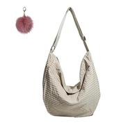 Generico Trendy Waffle Bag for Women, Large Capacity Lazy Casual Tote, Everyday Slouchy Minimalist Soft Canvas Shoulder Crossbody