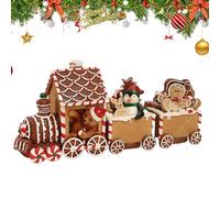 Genérico Treno di Natale Pan Di Zenzero Un Elemento Decorativo Durevole Realizzato In Materiale Resina Casa con Un Dolce Tema Di Pan Di Zenzero Ideale come Pezzo Centrale per Il Tuo Scr