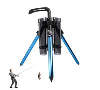 Generico Treppiede per Canna da - Supporto da Pavimento in Alluminio da 70 cm, portacanne Pieghevole, Organizer Portatile, Resistente | Supporto per treppiede per 3 canne da Garage Deck Sea