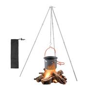 Generico Treppiede per Cucinare al Fuoco - Treppiede da Campeggio, treppiede per pentole | Regolabile per falò a Catena Pieghevole, Lega di Alluminio Leggera