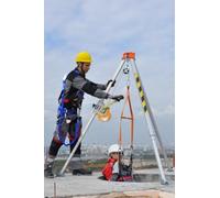 Generico Treppiede per Soccorso in spazi confinati con verricello e Protezione anticaduta | Ideale per operazioni di Soccorso in tombini, Pozzi e fognature - Attrezzatura di Sicurezza per Interventi