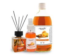 Generico Tresorì - Kit Realizzato per Camomilla Torino Fragranza Arancia e Cannella - Ricarica Diffusore per Ambiente 1L, Diffusore Cubo a Bastoncini 200ml, Spray Ambienti 125ml, Idea Regalo