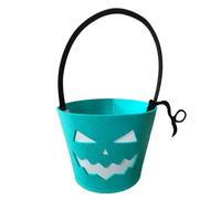 Generico Trick Or Treat Basket, Glow in The Dark Halloween Tote, Foldable Candy Bag for Chocolates Toys Snacks Party Supplies Decorations Kids Costume Accessory Reusable Felt Bucket for Night Events