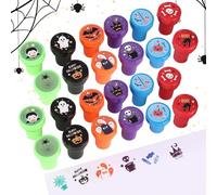 Generico Trick or Treat Stamps - Halloween Assorted Self-Ink Stamp 24 Pieces Stamp Set,Spooky Trick or Treat Party Favors Cartoon Cute Game Prizes for Kids