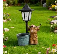Generico Triple Highland Cow Solar Garden Statue,Cute and Warm Little Cows Street Lamp Statue,Weatherproof Resin LED Outdoor Decor for Bookshelf,Yard,Lawn,Pathway,Patio
