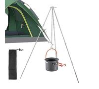 Generico Tripod Cooker for Camping | Campfire Cooking Accessories | Outdoor Camp Tripod with Adjustable Chain, Aluminum Alloy, Lightweight, Foldable Survival Gear