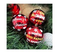 Generico Tris Set 3 Palline Natale Personalizzate con Nomi Idea Regalo per Novelli Sposi addobbi natalizi festività Buone Feste Buon Natale Decorazioni casa Albero Presepe