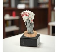 Generico Trofeo Carte da Gioco - Premio Poker, Burraco, Scala 40, Briscola - Coppa Personalizzabile con Targa - Idea Regalo Tornei, Eventi e Competizioni (Colore, h11cm)