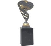 Generico Trofeo Pallina e Racchette Padel in ABS Montato su Base in Marmo Nera (h20,5cm)