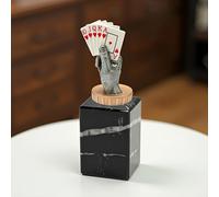 Generico Trofeo Premio Poker, Burraco, Scala 40, Briscola - Coppa Personalizzabile con Targa - Idea Regalo Tornei, Eventi e Competizioni (Colore, h15,5cm)