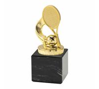 Generico Trofeo Racchetta e Pallina Tennis in ABS Oro Metallizzato con Base in Marmo Nera… (Altezza 13cm)