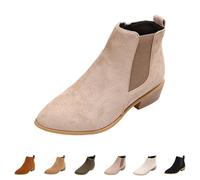 Generico Tronchetti Donna Invernali Bassi, Stivaletti Donna Autunno Comoda Eleganti, Scarponcino Impermeabile Boots Casual Stivali Texani Donna Tacco Basso, Stivali Chelsea Donna