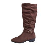 Generico Tronchetti Donna Invernali Eleganti Stivali Neve con Tacco a Zeppa Stivaletto Wide Fit Plateau Scarpe Outdoor Stivaletti All'Aperto Comodi da Passeggio