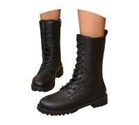 Generico Tronchetti Donna Primaverili Stivali Donna Antiscivolo Stivaletti Con Lacci Comodi Eleganti Stivaletto Leggero Antivento Robusti Versatili Stivali Pioggia Autunno Con Tacco Nero 38