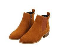 Generico Tronchetti Invernali Eleganti, Scarpe Stivali Morbidi Tacco Basso, Stivaletto Antivento Chelsea Boots Bassi Donna