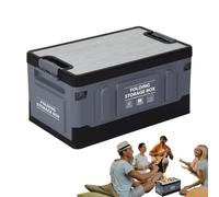 Generico Trunk Camping Organizer - 60L Foldable Storage Box | Wooden Lid Multipurpose Case For Snacks Tools Clothing Toys It's Easy To Carry And Can Be Used As A Dining Table