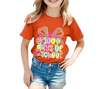 Generico Tshirt Bianca Bambina Maglietta celebrativa per i Cento Giorni di Scuola Ideale per Bambine e Bambini in età prescolare (Orange, 8-9 Years)