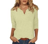 Generico Tshirt Donna Cotone Bianca Scollo V,Maglietta Cotone Donna Manica Corta Basic Tessuto con Occhielli Tshirt con Bottoni Intima Base Fascia Tunica Oversize A Fiori con Bottoni T-Shirt Carino