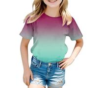 Generico Tshirt Rossa Bambina Indumento a Scollo a V con vestibilità Ampia e Traspirante, Linea Basica Perfetta per la Scuola(Cielo blu4-5 Anni)_1