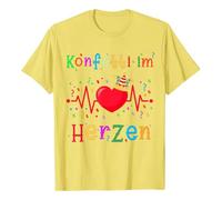 Generico Tshirt Uomo - T-Shirt Maglietta con Maniche a Palloncino e Costume di Carnevale con coriandoli nel Cuore (Yellow M)