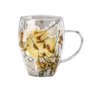 Generico Tumbler di caffè in -tazze artistiche a doppio strato, tazze chiare a prova di calore | Unici in floreale infuso, barattolo di bere borosilicato addensato, tazza per cacao caldo, salotto pe