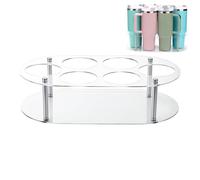 Generico Tumbler Organizer, Water Bottle Rack, 15.75inches Space Saving, Cup Holder Wine Storage Stand for Pantry, Cabinet, Countertop, Kitchen, Table, Apartment, Restaurant, Transparent Black