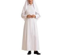 Generico Tunica Lunga Uomo Cosplay Sacerdote | Tessuto Morbido, Colore Pieno, Maniche Lunghe, per Performance e Cosplay