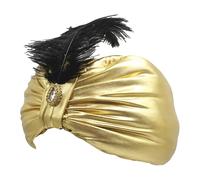 Generico Turban Hat - Sultan King Hat | Capo con piuma | Arabian Aladdin Style Unisex Ethnic Capione etnico per adulti e adolescenti adatti al costume di Pasqua di Halloween