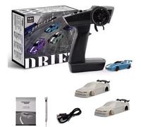 Generico Turbo Racing 1/76 RC Tabletop Drift Mini Car, 1/76 Model Cars with Upgraded Gyroscope & LED Light, 4CH RWD Electric Remote Control Desktop Racing Cars, Creative Remote Control Car (Blue B)