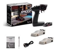Generico Turbo Racing 1/76 RC Tabletop Drift Mini Car, 1/76 Model Cars with Upgraded Gyroscope & LED Light, 4CH RWD Electric Remote Control Desktop Racing Cars, Creative Remote Control Car (Black A)