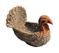 Generico Turkey Basket - Rattan 20cm, Hand Woven, Fruit Container | Candy Holder, Snack Organizer, Desktop Tray For Vegetables, Bread, Crackers, Chips, Table, Shelf, Entryway, Easter, Holiday, Party