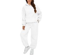 Generico Tuta da Donna Curvy 2 Pezzi Completo Sportivo Manica Lunga con Cappuccio e Pantalone Set Tute Ginnastica da Donne Sportivo Ragazze Completo per Jogging Training Fitness Trekking