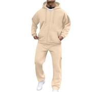 Generico Tuta da Ginnastica Uomo, Completino Calcio, Classic Calcio Ginnastica Cordoncino Sportive Zip Felpata Elegante con Cappuccio Squadra Tasche Tennis Felpa con Zip E Pantaloni Uomo, M