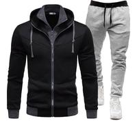 Generico Tuta Da Ginnastica Uomo Larghi Traspirante Completi Sportivi Fitness Jogging Comodo Felpe Con Cappuccio E Pantaloni Casual Con Tasche Set Tracksuit Manica Lunga Leggera Tuta 2 Pezzi