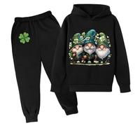 Generico Tuta Da Jogging Per Bambini Completo T Shirt Pantalone Inverno Felpa Set 2 Pezzi Costume Con Cappuccio Zip/Pullover E Pantaloni Autunno Regalo