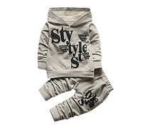 Generico Tuta Da Jogging Per Bambini Completo T Shirt Pantalone Ragazzi Felpa Con Cappuccio 2 Pezzi Costume Zip/Pullover Inverno Set Di Felpe 3-15 Anni