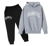 Generico Tuta da Jogging per Bambini Ragazzi Felpa con Cappuccio Set Calcio Ragazzo A Maniche Lunghe Zip/Pullover Autunno Inverno Outfit Jogging,la Casa,Scuola, Spesa