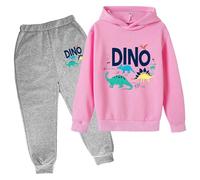 Generico Tuta da Jogging per Bambini Ragazzi Felpa con Cappuccio Set Tasche Top E Pantaloni Inverno Tute Sportive Bambina 2-14 Anni