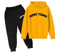 Generico Tuta Da Jogging Per Bambini Stampato Calcio Ragazzo Felpa A Maniche Lunghe Solid Color Cotone Completo Set Jogger Ragazzi Di Felpe Alla Moda