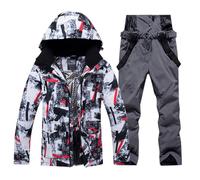 Generico Tuta Da Neve Donna Due Pezzi Tuta Neve Tuta da sci da donna, tuta da sci invernale One Piece Ski Jumpsuit Outdoor Hooded Sports Tuta da neve da donna in piumino, alla moda da donna