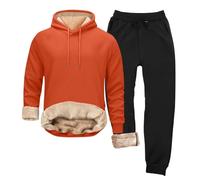 Generico Tuta da Uomo in Pile, Set Completo in Lana di Agnello, Pantaloni Spessi e Caldi, Tuta con Cappuccio e Pantaloni della Tute, vestibilità Comoda, Taglia M-5XL