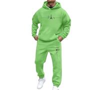 Generico Tuta da Uomo Sportiva 2 Pezzi Maniche Lunghe Larghe Felpa con Cappuccio E Pantaloni della Y2k Tute Complete Streetwear Stile Fitness Set Uomo Autunno Invernali Libero Sportivo Set