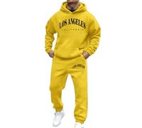 Generico Tuta da Uomo Sportiva Completa LOS ANGELES Firmate Tuta da Ginnastica due Pezzi Giacca e Pantaloni Tasche Y2k Tute Complete Traspirante Abbigliamento Sportivo Felpata Hip Hop Streetwear
