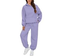 Generico Tuta Donna Completa Sportiva Casual Leggera Felpa con Cappuccio e Pantaloni Due Pezzi Set Tute Ginnastica da Donne Sportivo Ragazze Completo per Jogging Training Fitness Trekking