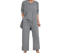 Generico Tuta Donna Estivi Lounge Set 2 Pezzi con Tshirt e Pantaloni Jogging Completi Spiaggia Vacanza Outfit Sportivi Yoga Fitness Primavera Tracksuit Palestra Ginnastica Completi Donna Estivi