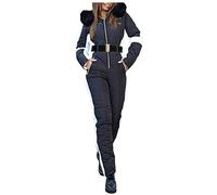 Generico Tuta Donna Sci Tuta Neve Donna Tuta da Sci Donna Intera Elegante Impermeabile Termico Abbigliamento Neve Con Cappuccio Invernale Completa Tuta Sci Calda Moda Snowboard Tuta Neve Sportiva