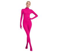Generico Tuta integrale da donna, unisex, per Halloween, verde, per cosplay, carnevale, in maschera, per tutto il corpo, per slenderman, per il viso aperto, seconda pelle, body tight