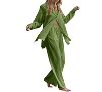 Generico Tuta Intera Estiva Donna Elegante Completa Taglie Forti Completo Vestiti Donna Estivi Magliette Donna Manica Corta Cotone Morbida Modal Elastico Yoga Pantaloni