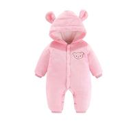 Generico Tuta invernale da neve per neonato Tutine Pagliaccetto in Flanella Playsuit Sci Footed con Cappuccio Inverno Vestitini Neonati Maschi Calda Bambina Ragazzo